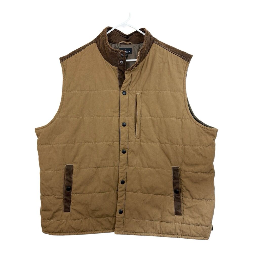 Jeremiah American Legacy Vest Men Sz XXXL Snap Quilted Brown Canvas Outdoor